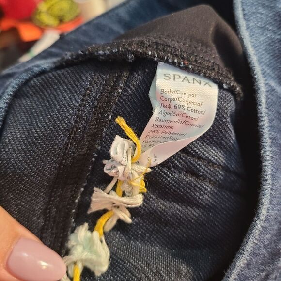 SPANX‎ Jean-ish Ankle Legging DIY Embroidered sz Small - Picture 8 of 8